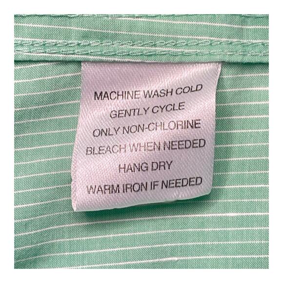 UNTUCKit Men’s Large Green Pinstripe Button-Up Shirt Cotton Linen - Picture 9 of 9